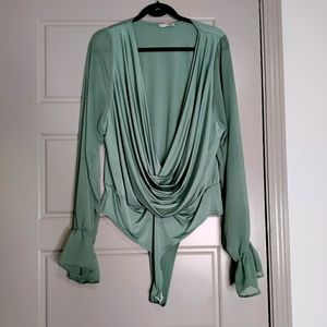 Mint color body suit